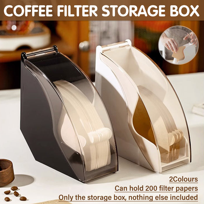 Acrylic Coffee Filter Storage Box Sealed Lid Holds 200