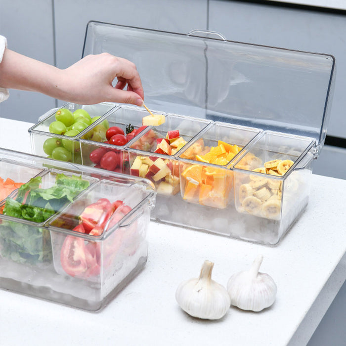 Outdoor Picnic Ice Box Split Salad Plate Clear BPA Free
