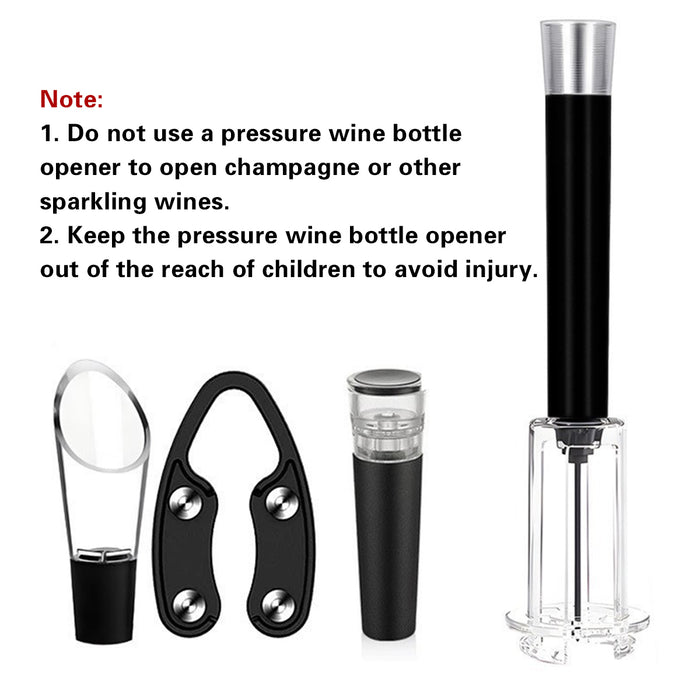 4 Pcs Wine Bottle Opener Set with Vacuum Stopper Foil Cutter