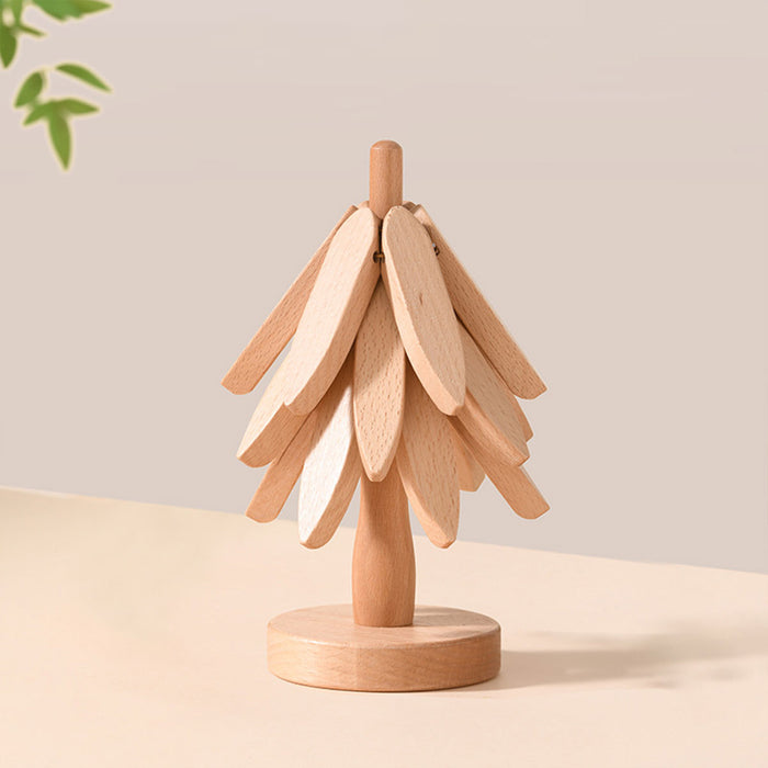 Solid Wooden Trivet for Hot Dish Walnut Christmas Tree Table Heat-Resistant Mat