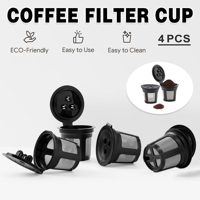 4 Pcs Reusable K-Cup Capsules Three-Hole for Ninja Dual Brew