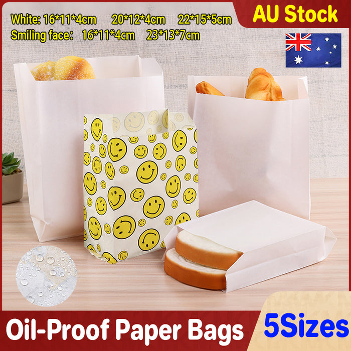 1000 PCS Premium Oil-proof Paper Bag Takeaway Paper Bag for Takeout Supply