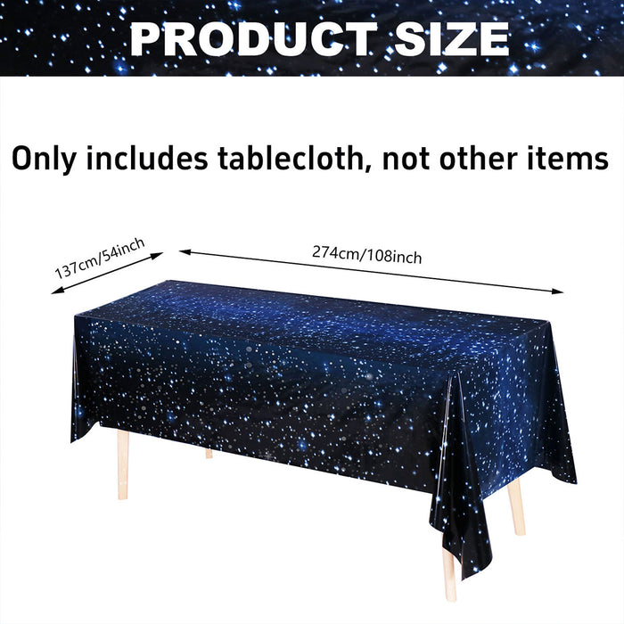 2 Pcs Galaxy Theme Plastic Tablecloths Waterproof 137 x 274 cm