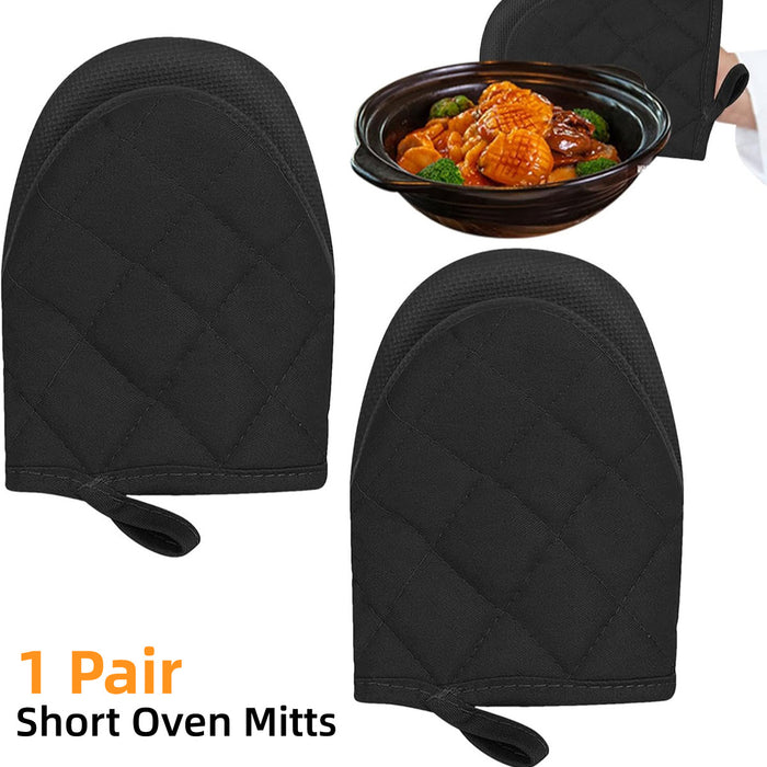 1 Pair Non-Slip Heat Resistant Oven Mitts for Kitchen Baking and Cooking