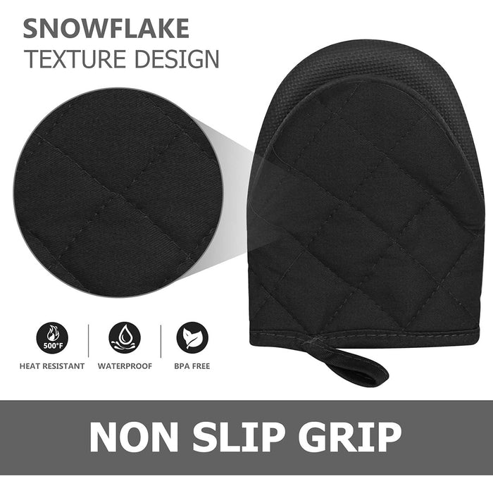 1 Pair Non-Slip Heat Resistant Oven Mitts for Kitchen Baking and Cooking