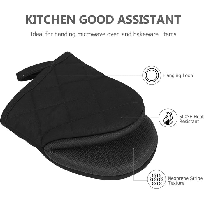 1 Pair Non-Slip Heat Resistant Oven Mitts for Kitchen Baking and Cooking