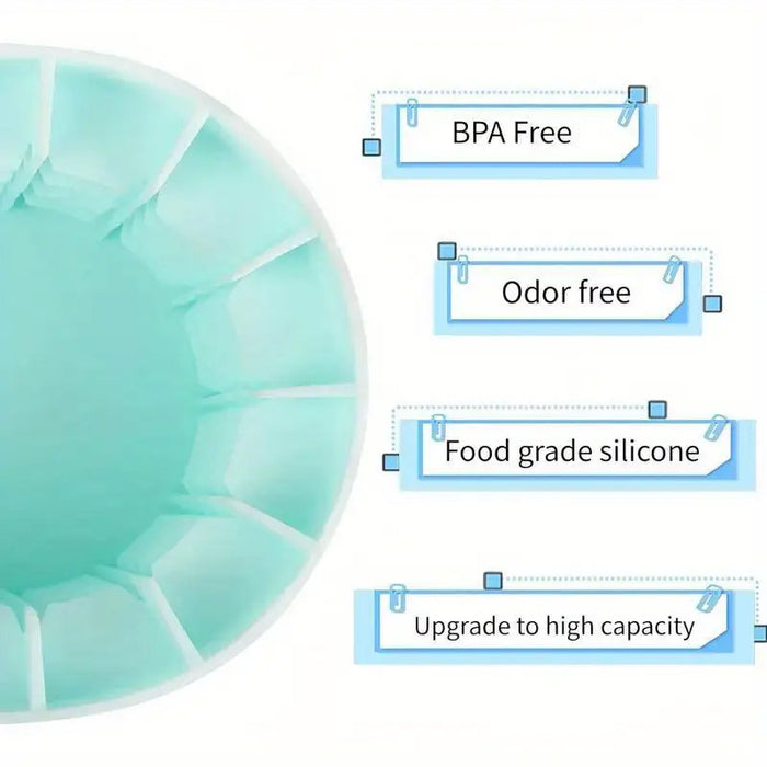 1 Pc Silicone Ice Cube Tray with Lid 100 Cubes