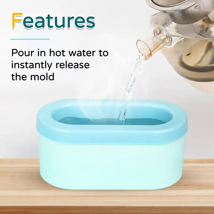 1 Pc Silicone Ice Cube Tray with Lid 100 Cubes
