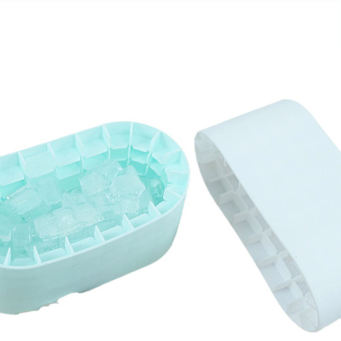 1 Pc Silicone Ice Cube Tray with Lid 100 Cubes