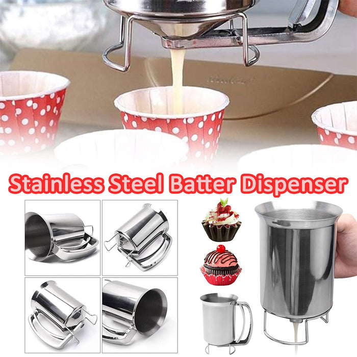 Stainless Steel Handheld Batter Dispenser Cake Funnel Mixing Separator Tool AU