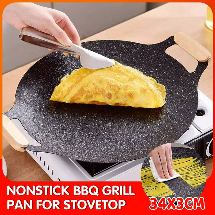 Korean Nonstick BBQ Grill Pan for Stovetop Barbecue Portable Hot Plate Outdoor
