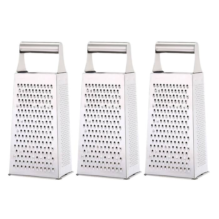 3 Pcs Stainless Steel Vegetable Slicer Grater Set with Ergonomic Handle