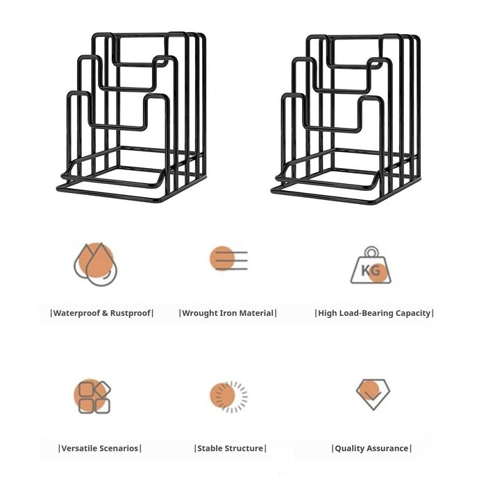 2 Pcs Metal Cutting Board Stand Vertical Holder Black