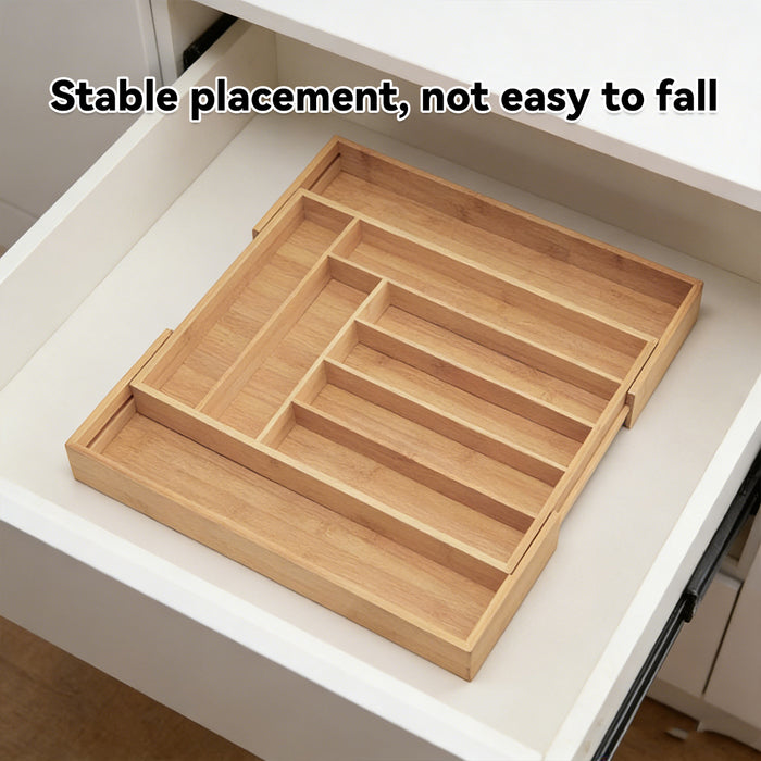 Bamboo Drawer Organiser with 7 8 or 9 Compartments