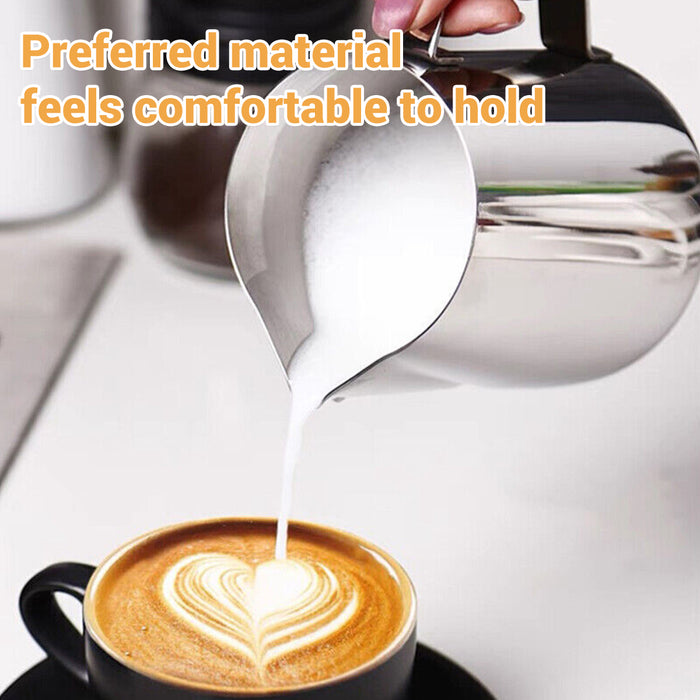 Stainless Steel Milk Frothing Pitcher 350ml 600ml Tapered Spout