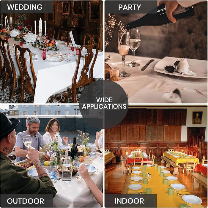 10 Pcs Round PEVA Tablecloths Waterproof Oil-Resistant 213 cm