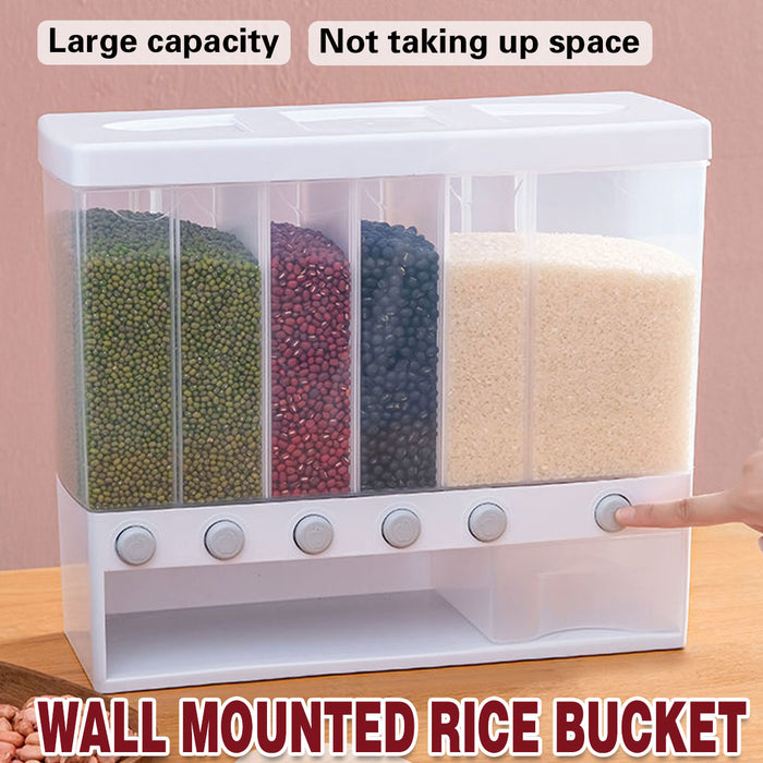 Wall Mounted Automatic Rice Dispenser With Compartments
