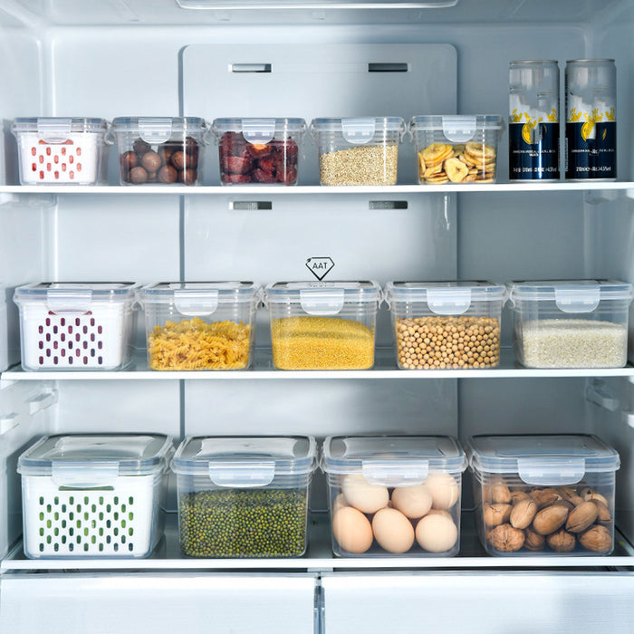 3 Piece Food Storage Container Set With Draining Baskets