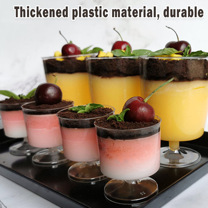 30 Pcs Clear Hard Plastic Dessert Cups 7oz 6.9cm
