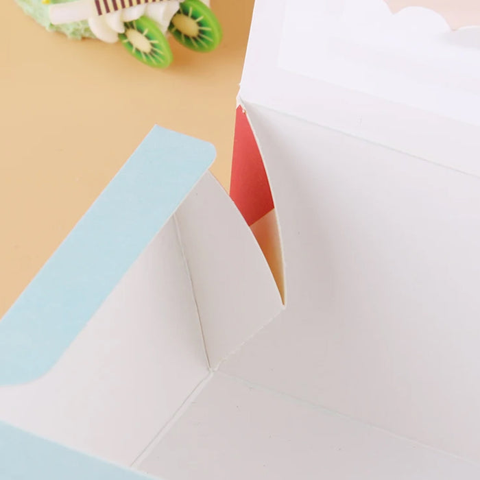 50 Pcs Window Cake Packaging Boxes Food-Grade Cardboard in 6 Styles