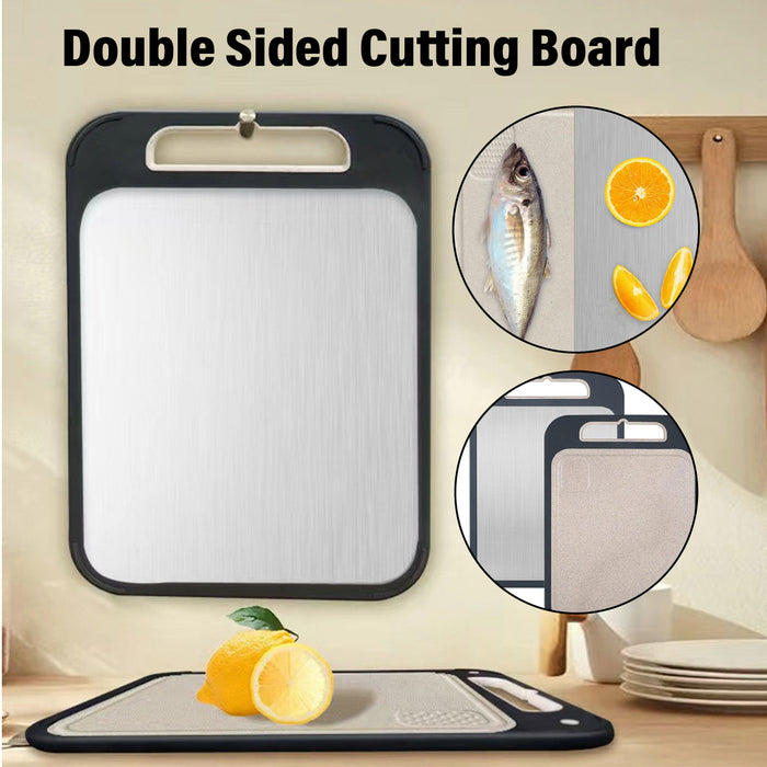 304 Stainless Steel Double Sided Cutting Board Wheat Straw
