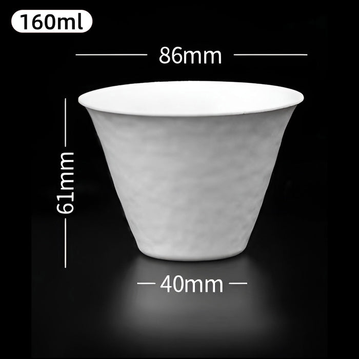 50 Pcs Sugarcane Pulp Ice Cream Cups White Biodegradable