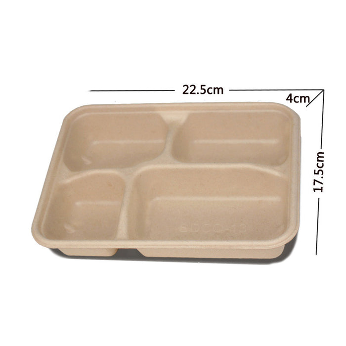 25 / 50 Pcs Biodegradable Lunch Boxes Microwave Safe -20°C to 120°C Multi-Compartment