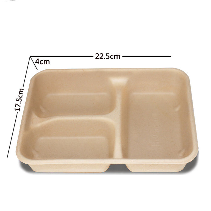 25 / 50 Pcs Biodegradable Lunch Boxes Microwave Safe -20°C to 120°C Multi-Compartment