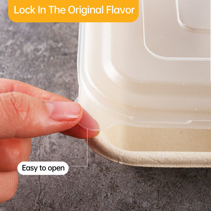 25 / 50 Pcs Biodegradable Lunch Boxes Microwave Safe -20°C to 120°C Multi-Compartment