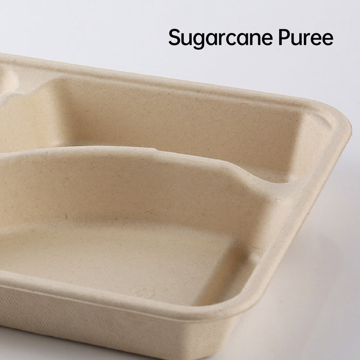25 / 50 Pcs Biodegradable Lunch Boxes Microwave Safe -20°C to 120°C Multi-Compartment