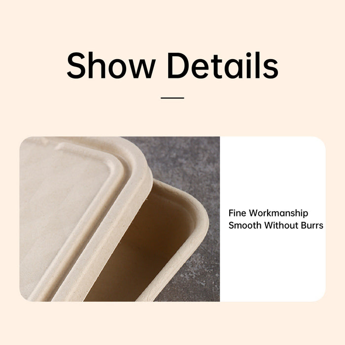 25 / 50 Pcs Biodegradable Lunch Boxes Microwave Safe -20°C to 120°C Multi-Compartment