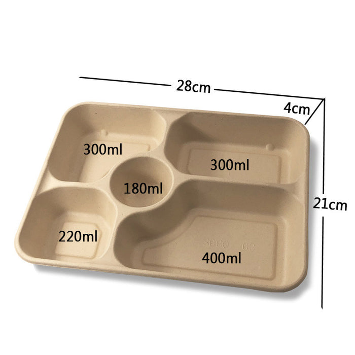 25 / 50 Pcs Biodegradable Lunch Boxes Microwave Safe -20°C to 120°C Multi-Compartment