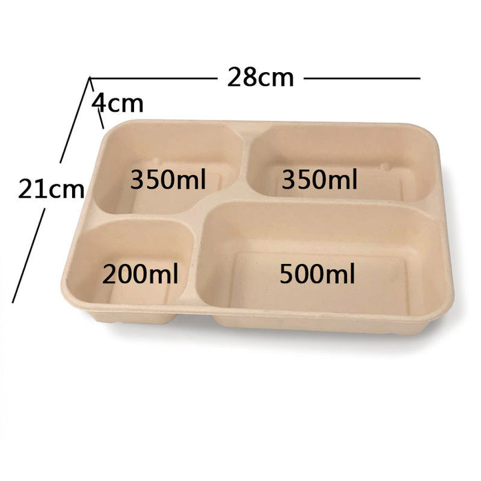 25 / 50 Pcs Biodegradable Lunch Boxes Microwave Safe -20°C to 120°C Multi-Compartment