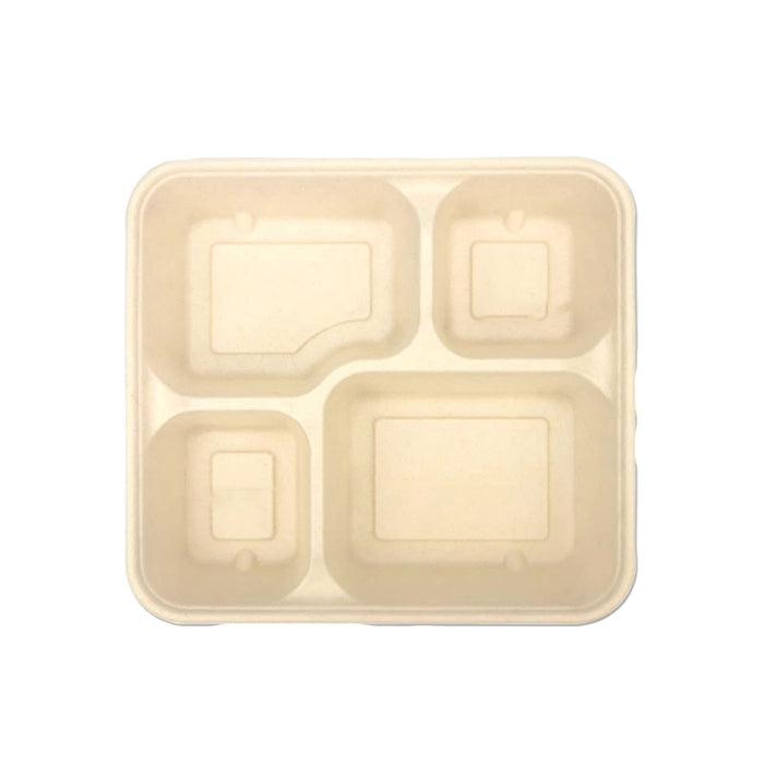 25 / 50 Pcs Biodegradable Lunch Boxes Microwave Safe -20°C to 120°C Multi-Compartment