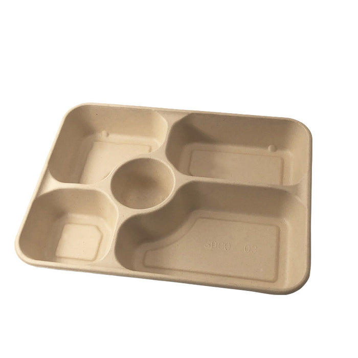 25 / 50 Pcs Biodegradable Lunch Boxes Microwave Safe -20°C to 120°C Multi-Compartment