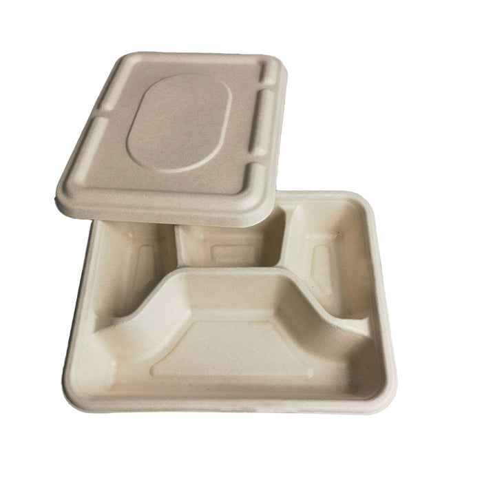 25 / 50 Pcs Biodegradable Lunch Boxes Microwave Safe -20°C to 120°C Multi-Compartment