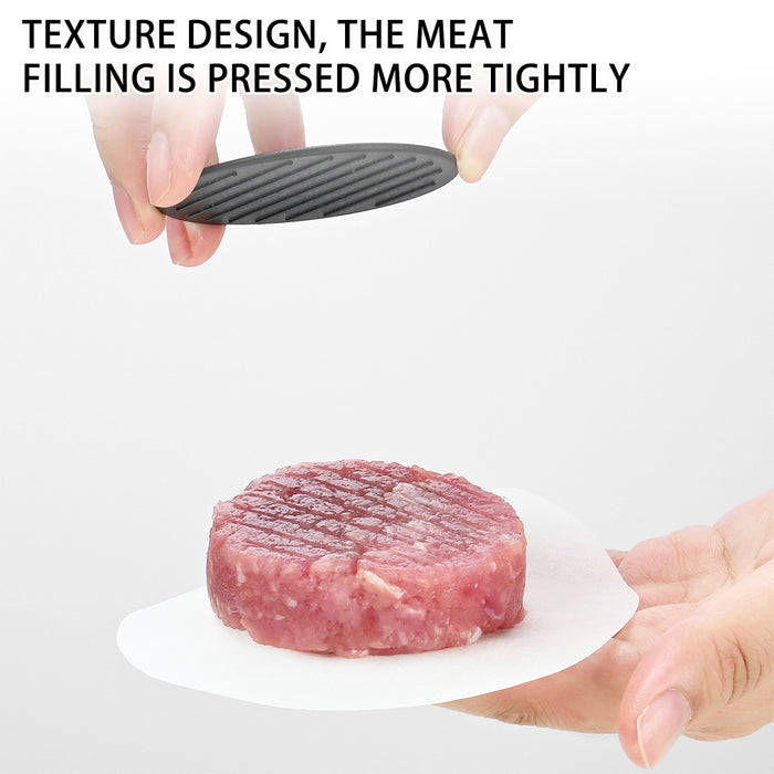 3 In 1 Hamburger Press with 100 Greaseproof Papers Black
