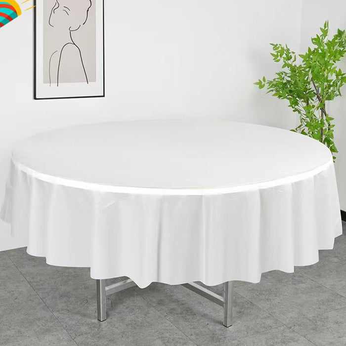 10 Pcs Round PEVA Tablecloths Waterproof Oil-Resistant 213 cm