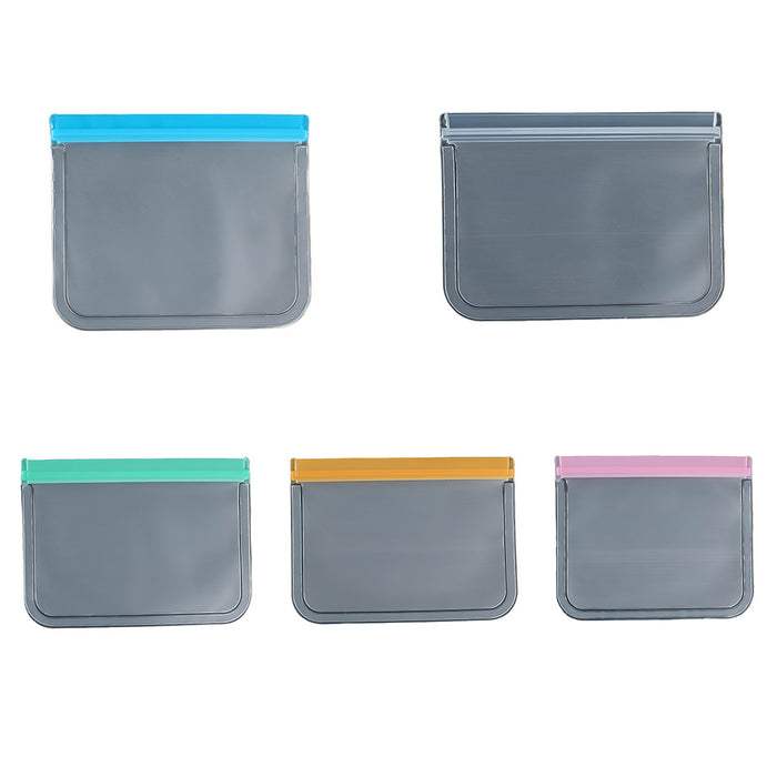 10 Pcs Reusable Food Storage Bags Ziplock PEVA Frosted 21.5x18cm
