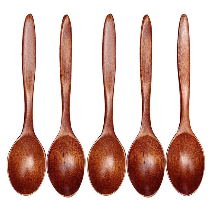 5 Pcs Wooden Spoons Durable Kitchen Tableware Set