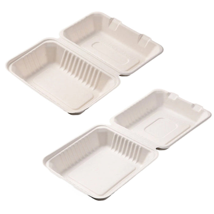 200/250PCS Biodegradable Compostable Clamshell Food Boxes for Hot Food