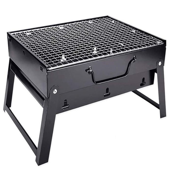Portable Foldable Charcoal BBQ Grill Iron Steel 35 x 20 x 26 cm for Camping