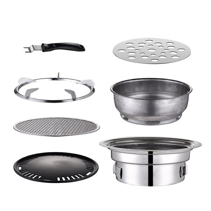 Portable Charcoal BBQ Grill Stainless Steel Medium