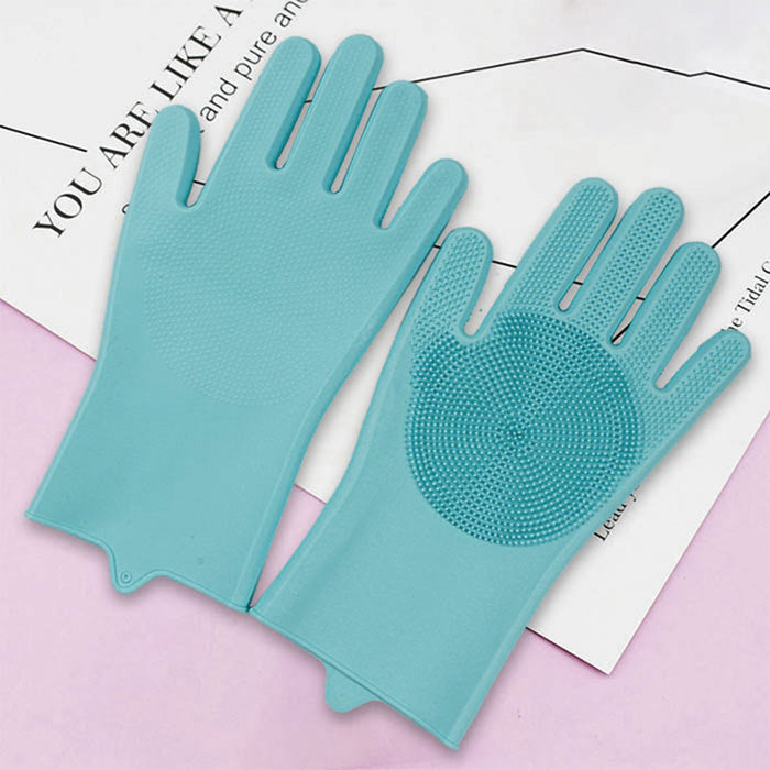 Silicone Dishwashing Gloves, Food Grade, Flexible & Easy to Clean, 1 Pair