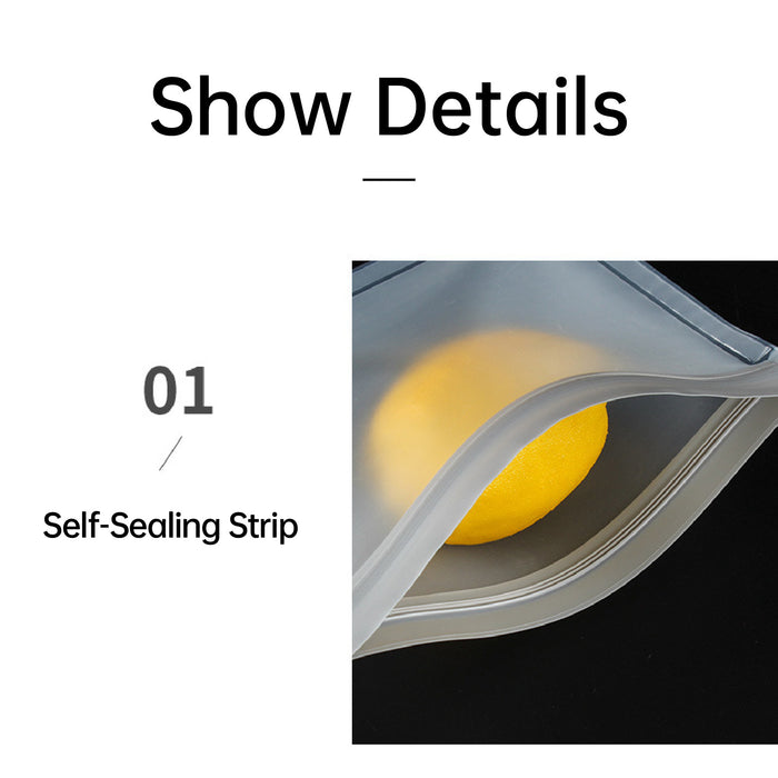 10 Pack Reusable Food Storage Bags Ziplock PEVA Frosted 26x20cm