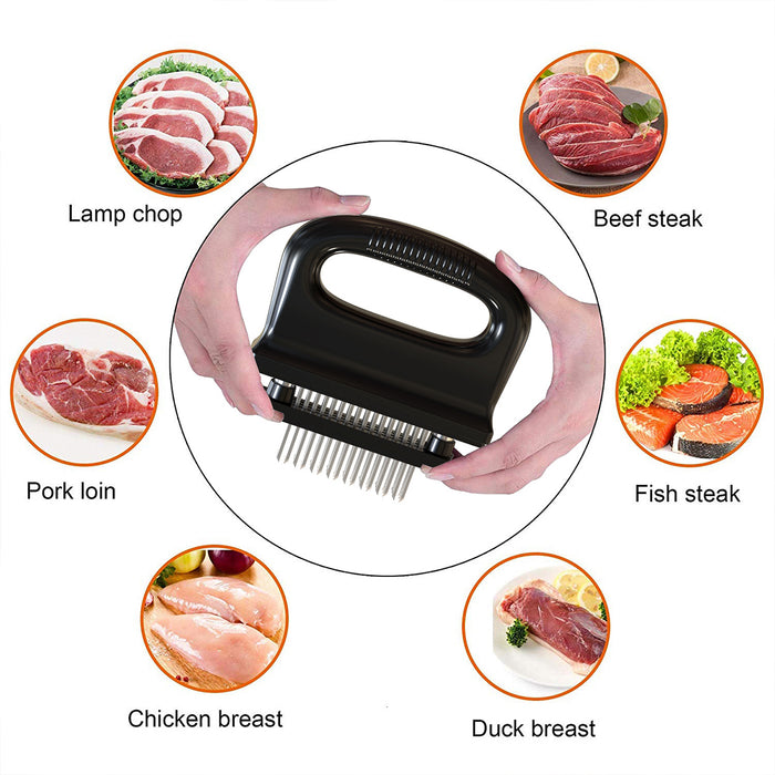 Stainless Steel Meat Tenderizer Needle Tool With Safety Cover