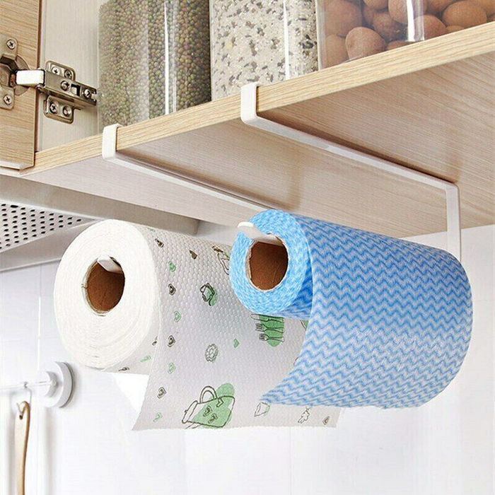 Under Cabinet Paper Towel Holder Iron Rack Drill Free Hanger