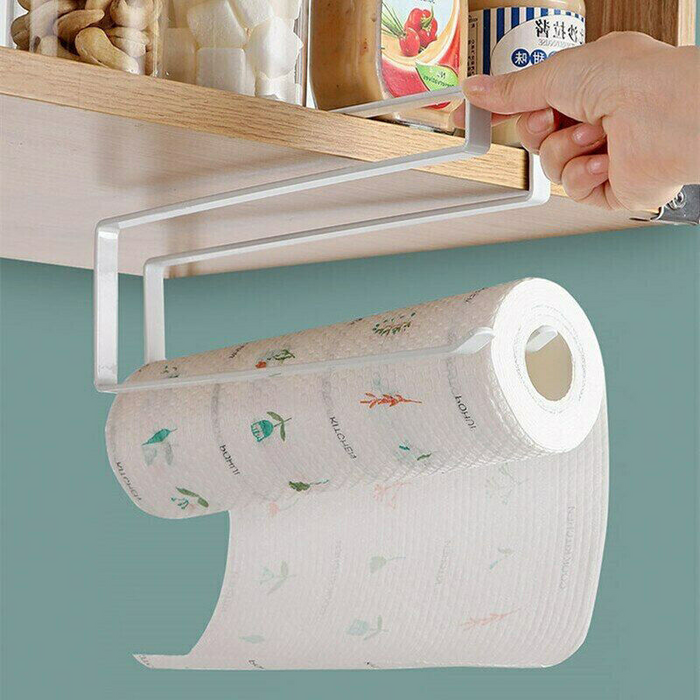 Under Cabinet Paper Towel Holder Iron Rack Drill Free Hanger