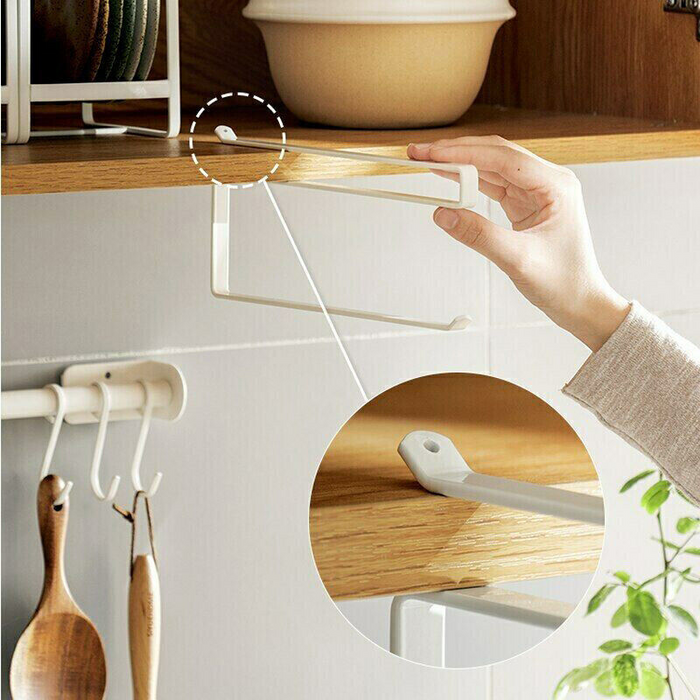 Under Cabinet Paper Towel Holder Iron Rack Drill Free Hanger