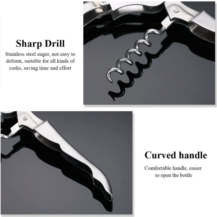 Corkscrew with Foil Knife Bottle Opener Capsule Cutter, 12cm